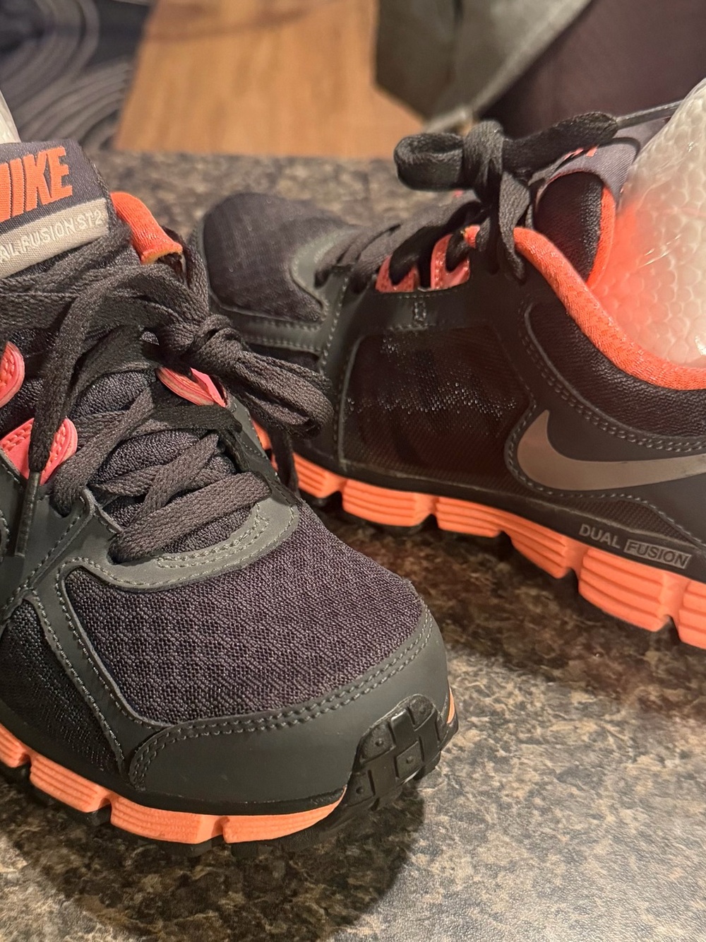 Nike Kids Dual Fusion Trainer - Black with Orange Accents